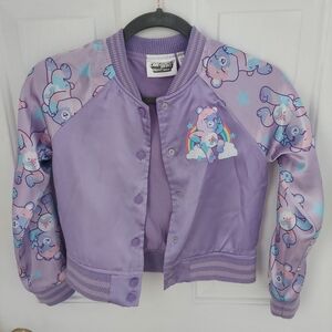 Purple Kids Jacket with Bear Print
